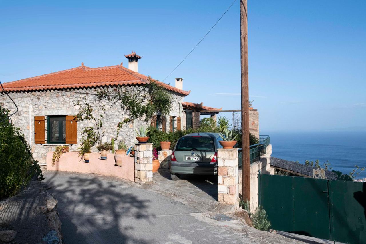 Tirós Stone House With Panoramic Viewヴィラ エクステリア 写真